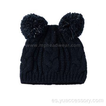 Gorro con pompón cálido tejido de invierno unisex personalizado